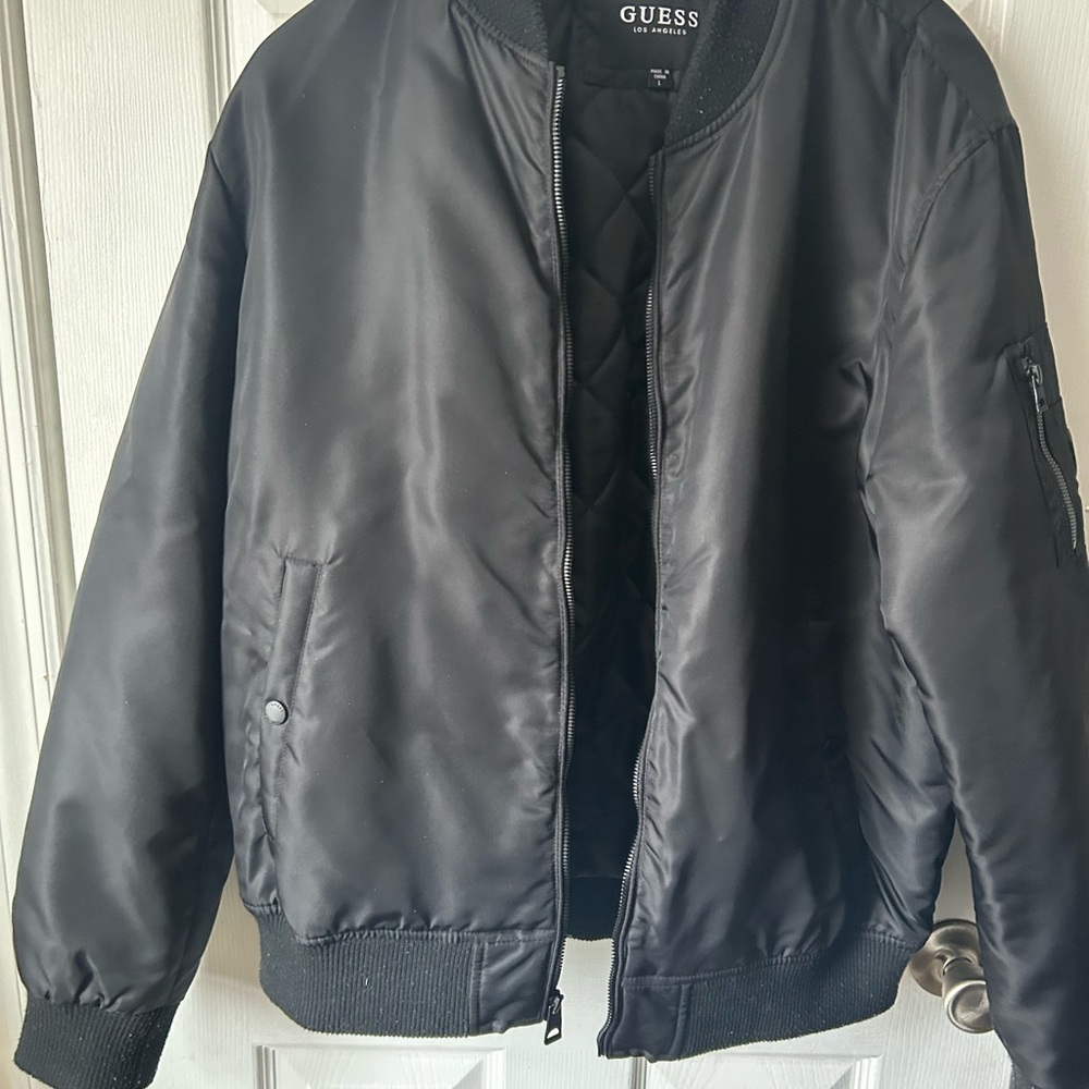 GUESS (unisex) Men's Black Bomber Jacket - Picture 5 of 5